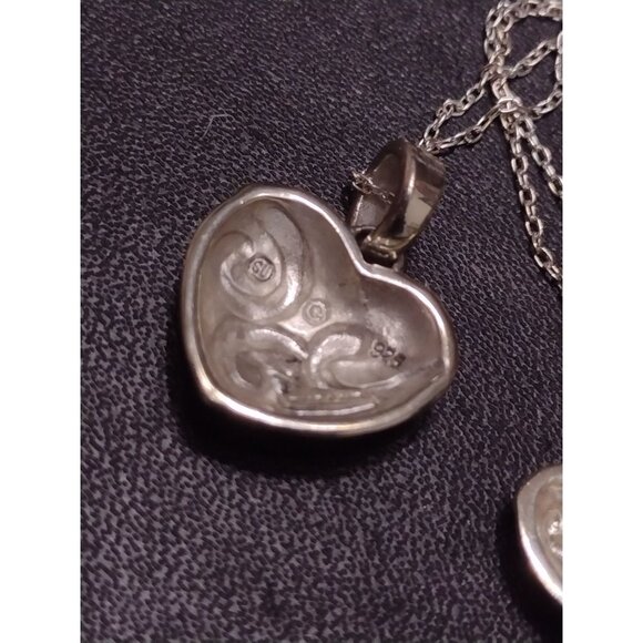 **Final Sale** Sterling silver heart necklace and earrings - Picture 9 of 12